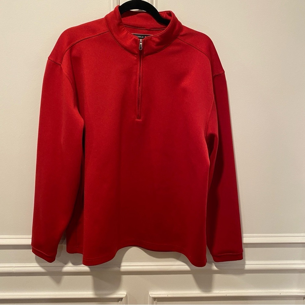 Pebble Beach Sweater Men's Red Half-Zip Size‎ Large